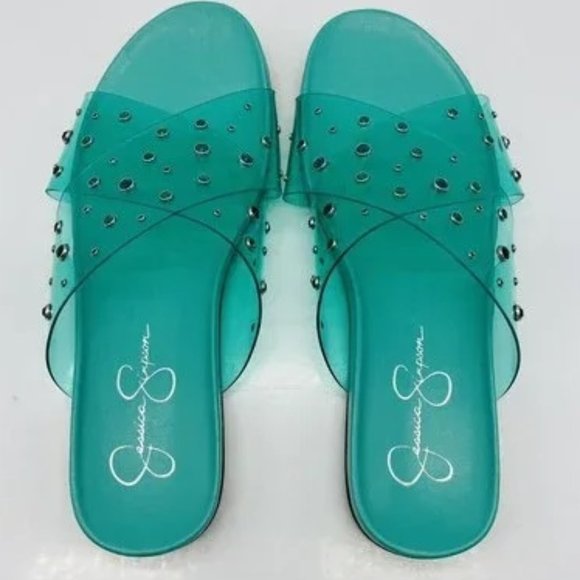 JESSICA SIMPSON Tislie Slip On Double Cross Strap Slide Sandals - 7.5 - NEW NIB - Picture 6 of 6